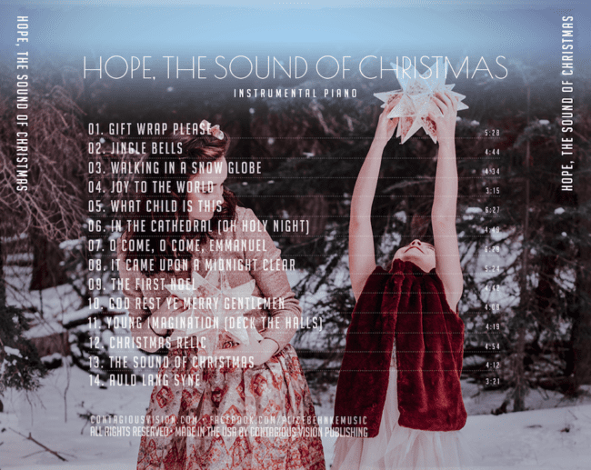 HOPE: The Sound of Christmas (physical music CD) /// By Prudence O'Haire Copy - Image 2